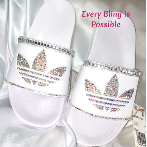 Bling adidas slides Clearance