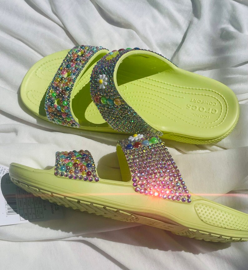 Lime Green Custom Croc Slides Womens Custom Slides - Etsy