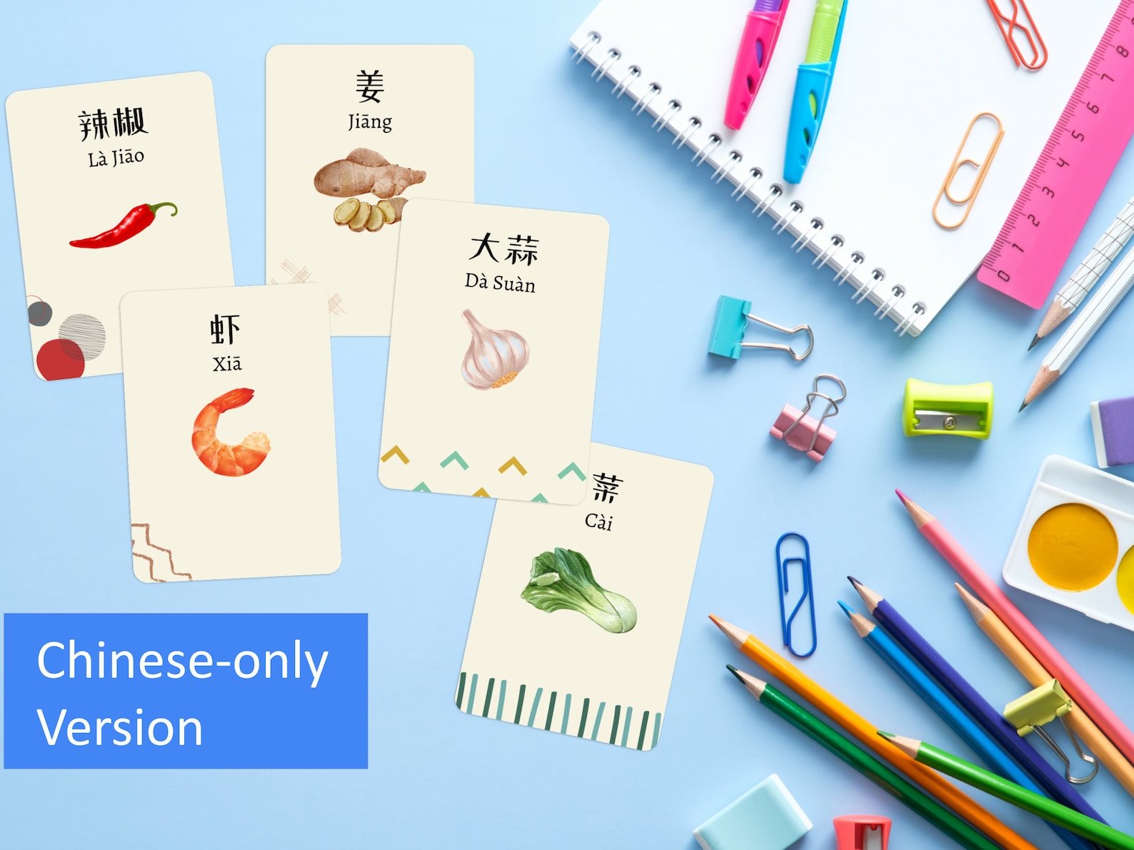Chinese Food Flashcards, Bilingual Mandarin Learning (digital Download ...