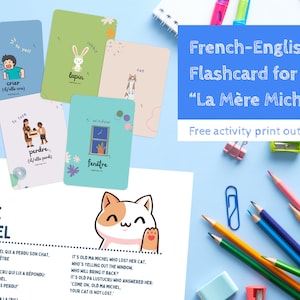 French-English Bilingual Flashcards | "La Mère Michel" | For Montessori Preschool & Homeschool
