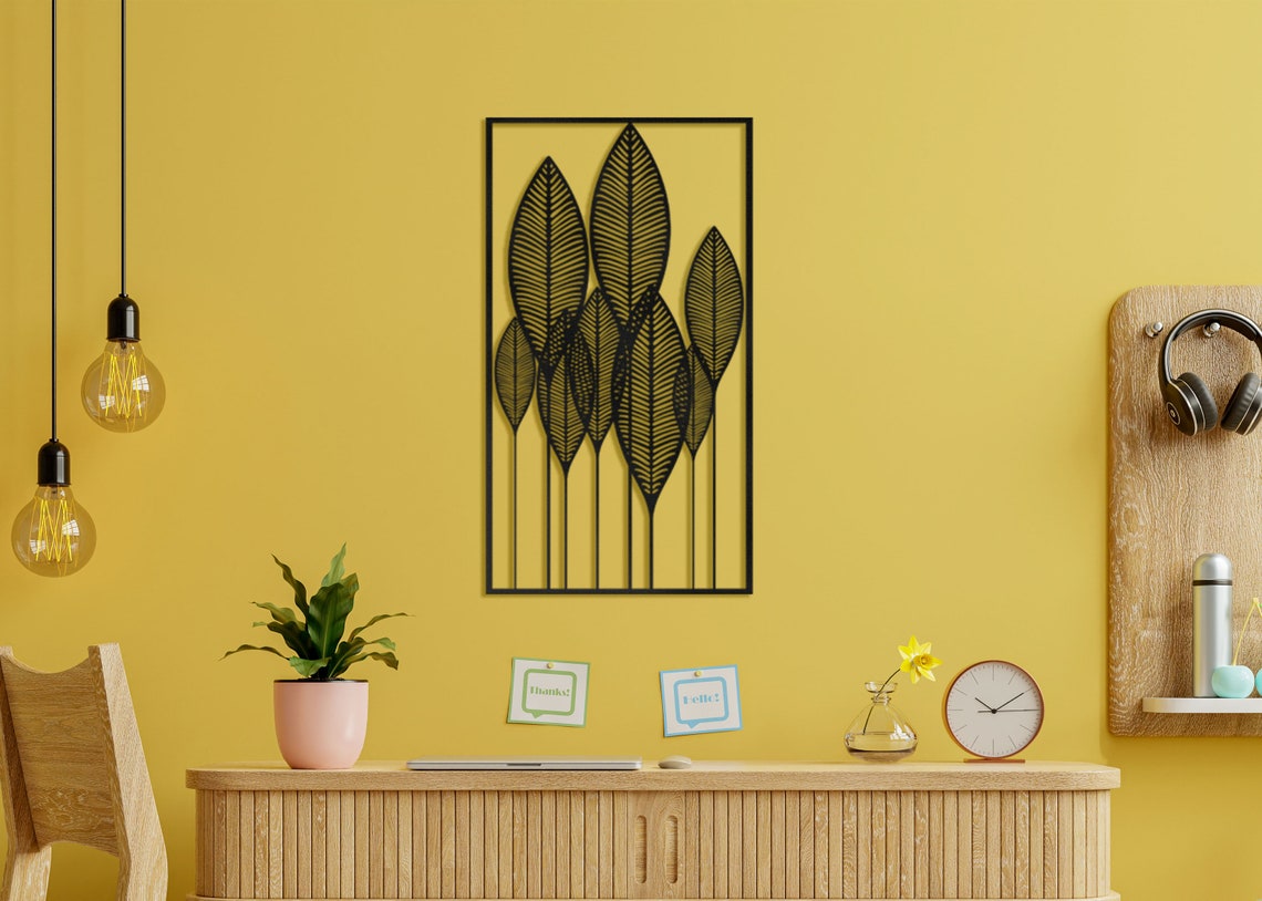 Leafes Metal Wall Decor, Black Metal Leaf Wall Art, Metal Decor for the
