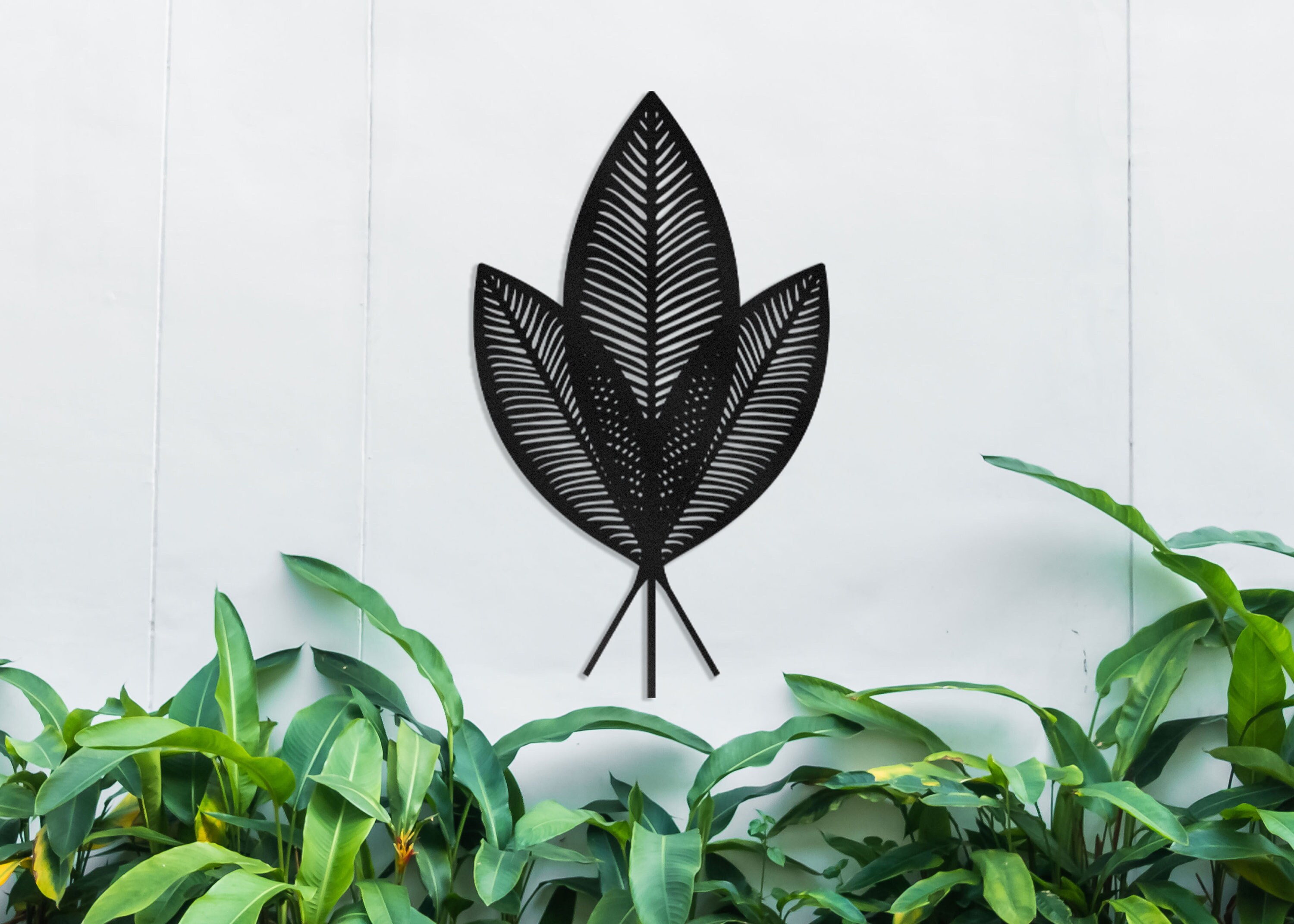 Monstera Leaf Metal Wall Art, Plant Metal Wall Decor, Black Metal Leaf