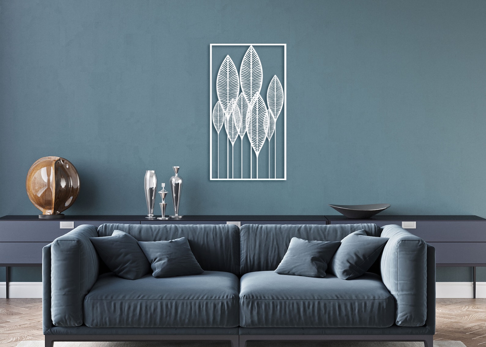 Leafes Metal Wall Decor, Black Metal Leaf Wall Art, Metal Decor for the