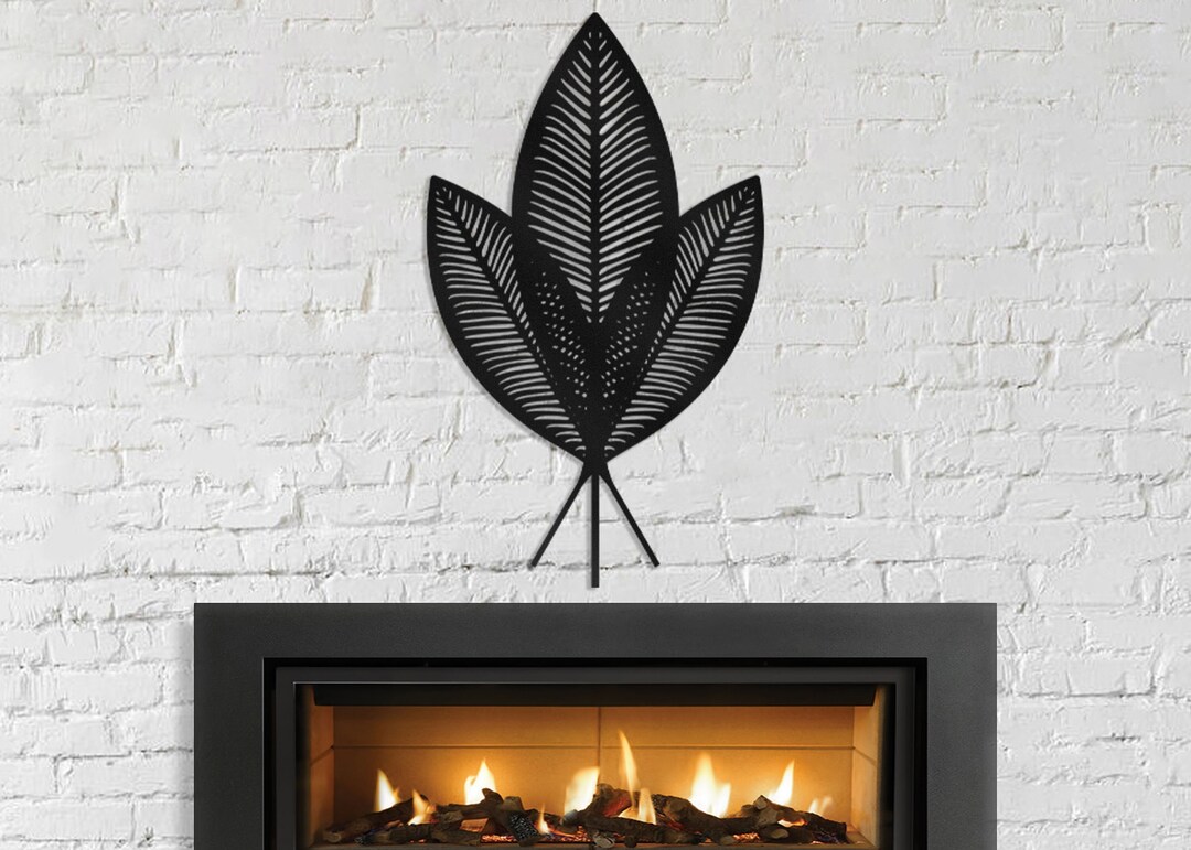 Monstera Leaf Metal Wall Art, Plant Metal Wall Decor, Black Metal Leaf