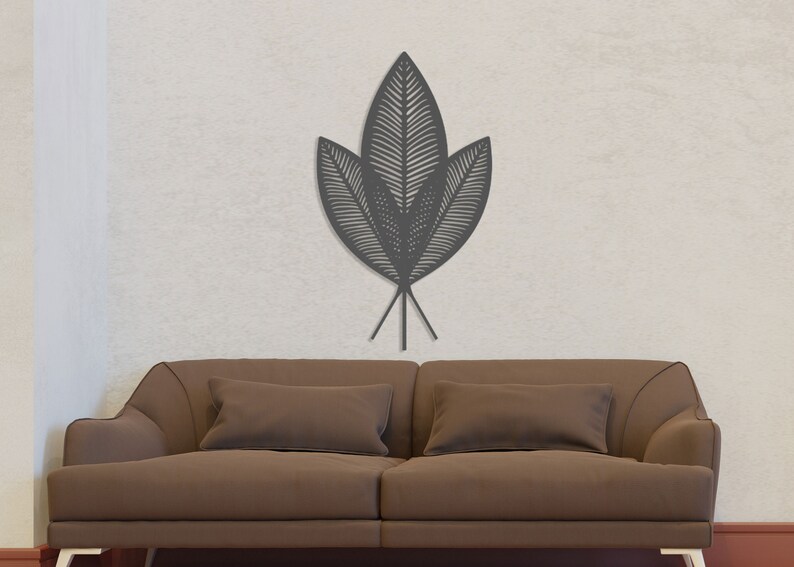 Monstera Leaf Metal Wall Art, Plant Metal Wall Decor, Black Metal Leaf