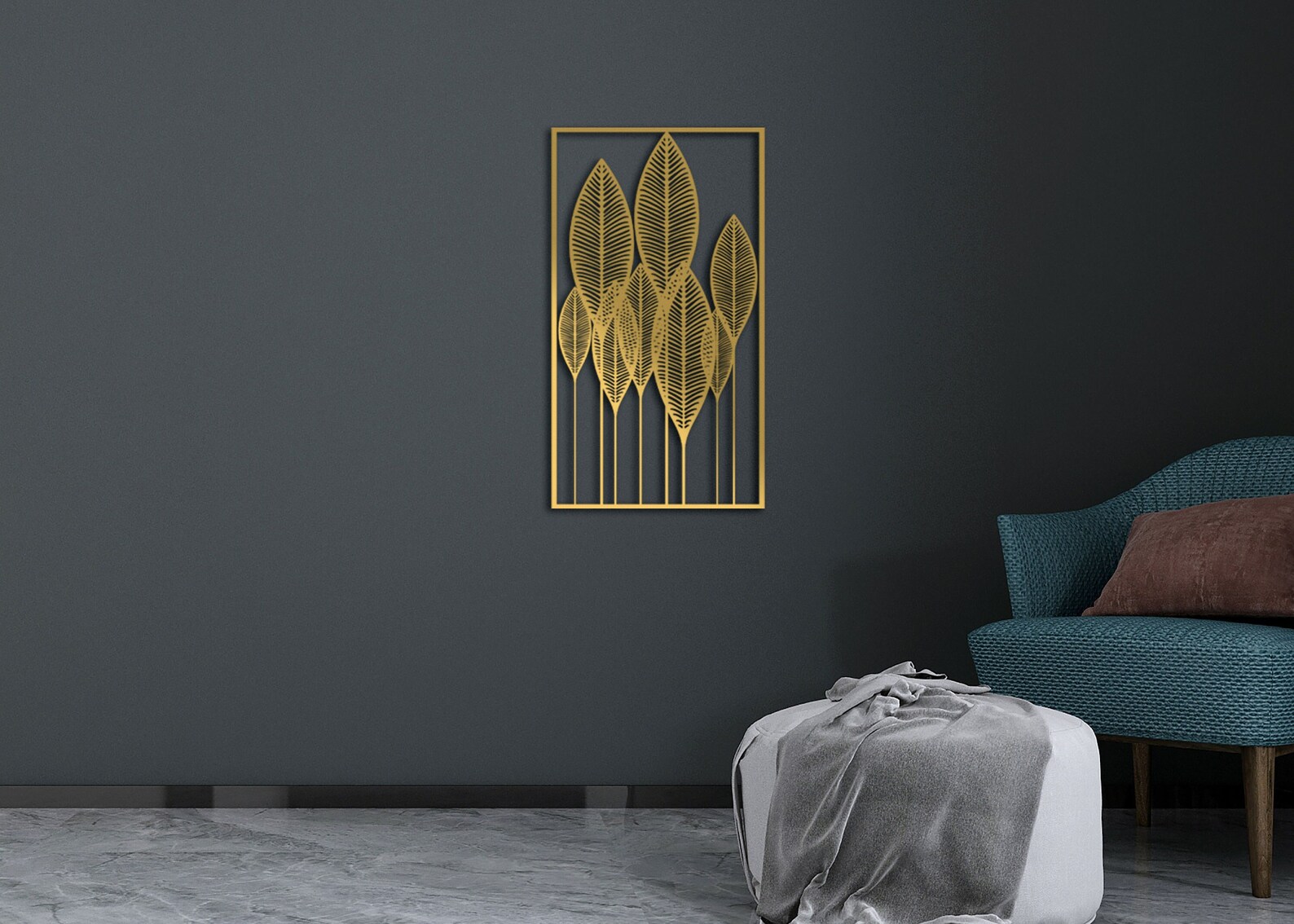 Leafes Metal Wall Decor, Black Metal Leaf Wall Art, Metal Decor for the