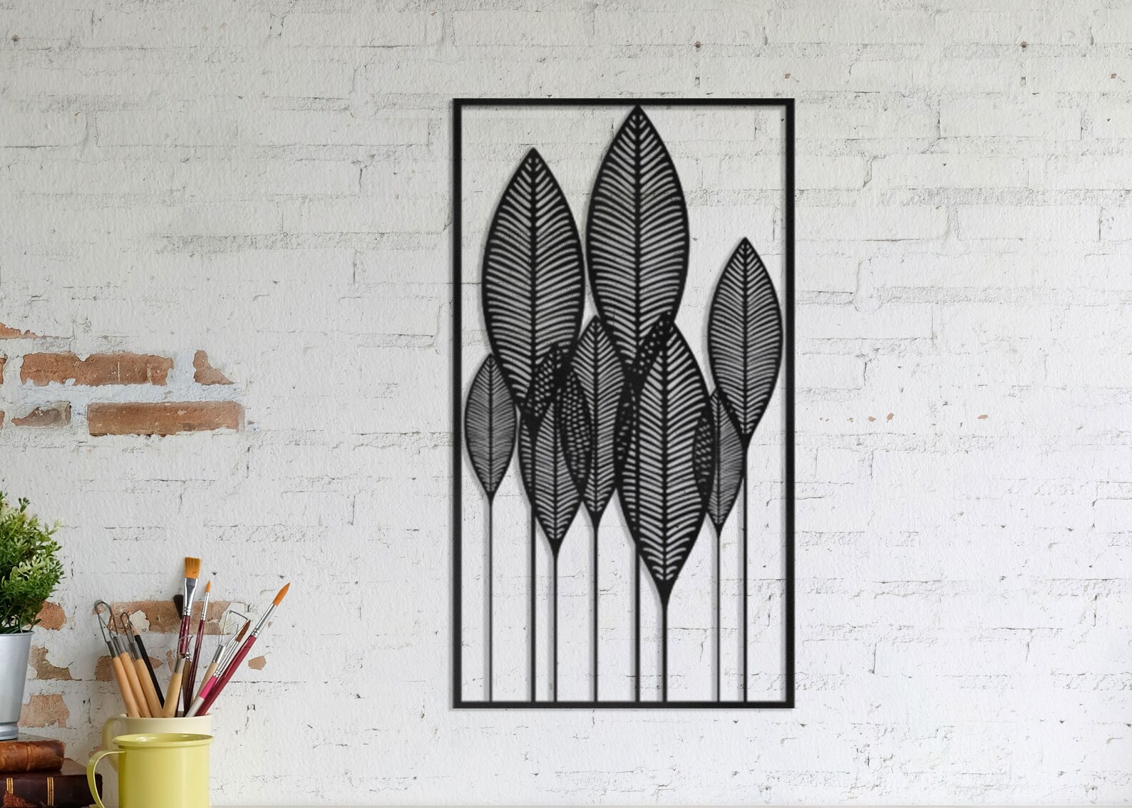 Leafes Metal Wall Decor, Black Metal Leaf Wall Art, Metal Decor for the