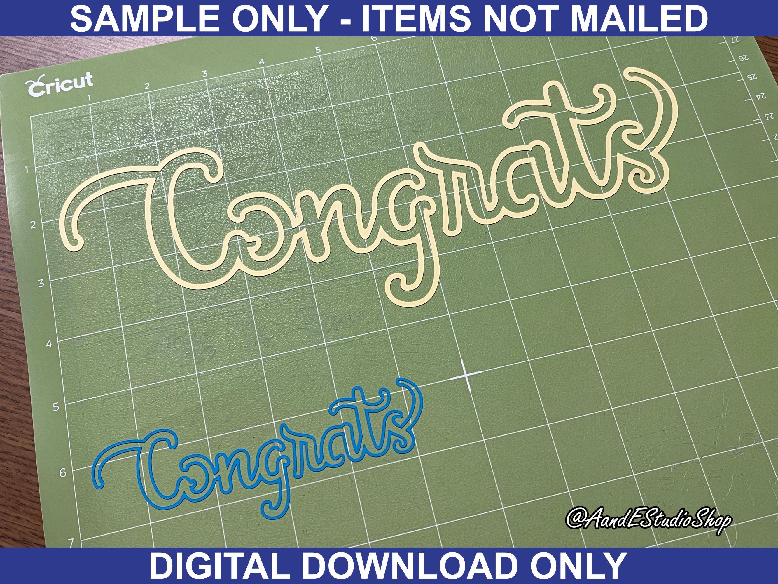 Congrats in Fancy Script - Outline - Digital Download Only - SVG Cut ...