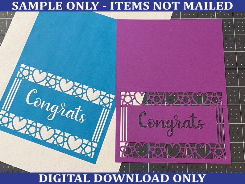 Congratulations 3D Layered Papercut Card - Congrats - Flowers and ...