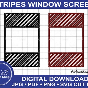 Diagonal Stripes Bundle - Window Screen Panel - Digital Download Only - SVG Cut & Image Files For Paper Cardstock Sticker Vinyl Digital etc