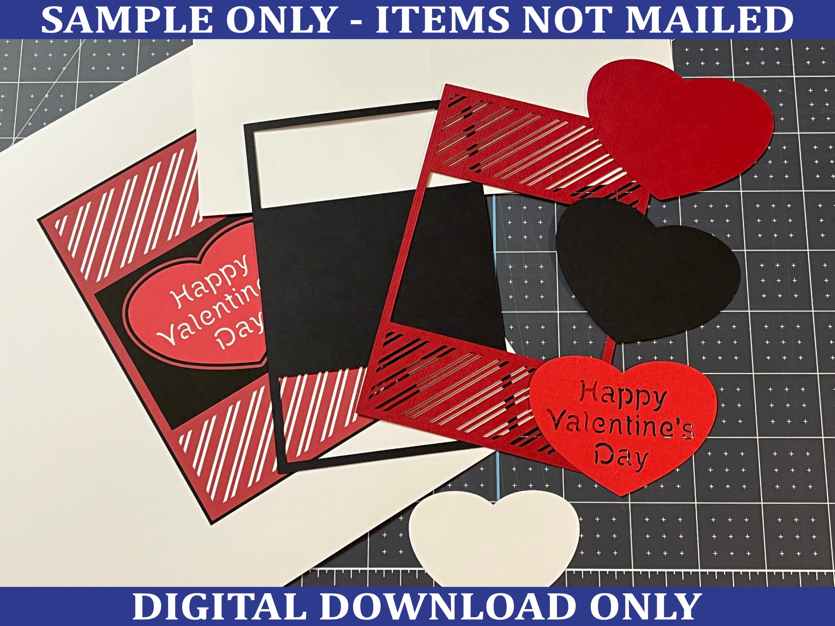 Happy Valentine's Day 3D Layered Papercut Card - SVG Cut & Image Files ...