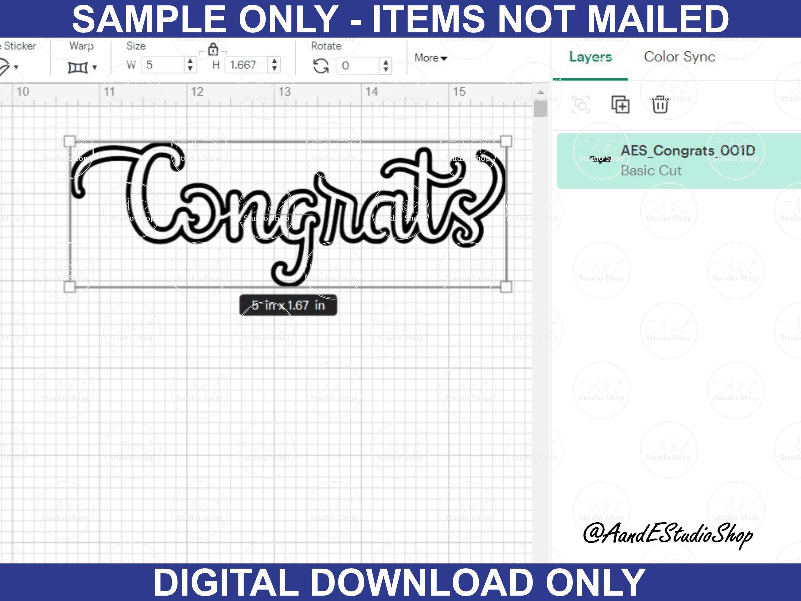 Congrats in Fancy Script - Outline - Digital Download Only - SVG Cut ...