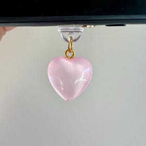 Kindle Charm Dust Plug, Pink “Jelly” Heart, Kindle Accessories, PrettyLittleBookishThings, USB-C Plug, Lightning Plug, Bookish Merch