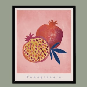 Pomegranate Kitchen Print, Pomegranate Modern Poster, Pomegranate Wall Art, Fruit Kitchen Poster, Food Kitchen Unique Gift
