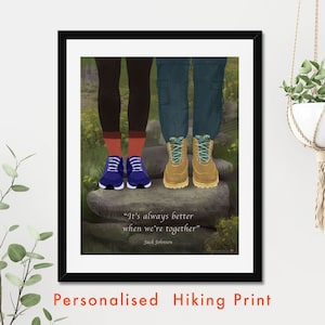 Personalisiertes Wanderpaar zum ausdrucken, Benutzerdefinierte Wanderpaar Druck, Berg benutzerdefinierter Druck, Wandern Familie Print, Hochzeitsgeschenk, Geschenk für Paar