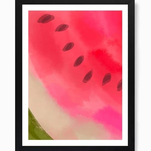 Abstract Watermelon Print,  Watermelon Wall Art, Red Watermelon Gift, Food Print, Kitchen Wall Print, Abstract Watermelon Poster