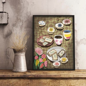 Biscuits Print, Still life, Wall Art, Biscuits Gift, Still Life Print, Biscuits, Kitchen Wall Print, Kitchen Wall Decor, House Warming gift