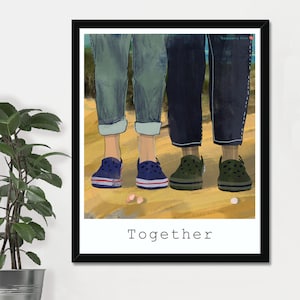 Together Print, Shoe Story Art, Shoe Custom Print, Personalised Shoe Print, Birthday Gift, Wedding Gift, Anniversary Gift, Shoe Wall Decor