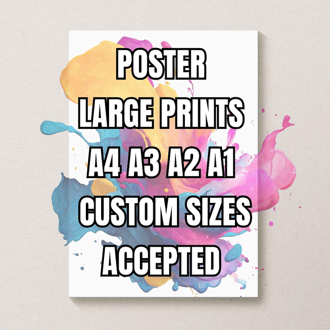 Custom Poster Print — A4 to A1 Sizes | Upload Your Own Artwork | Satin ...