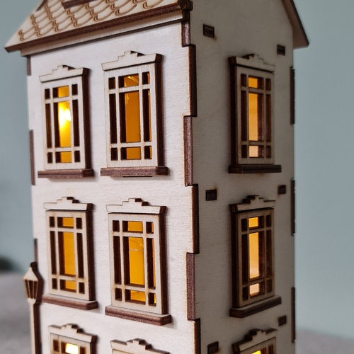 Town house no 2 dollhouse diy kit scale 1 48 cornel73 etsy