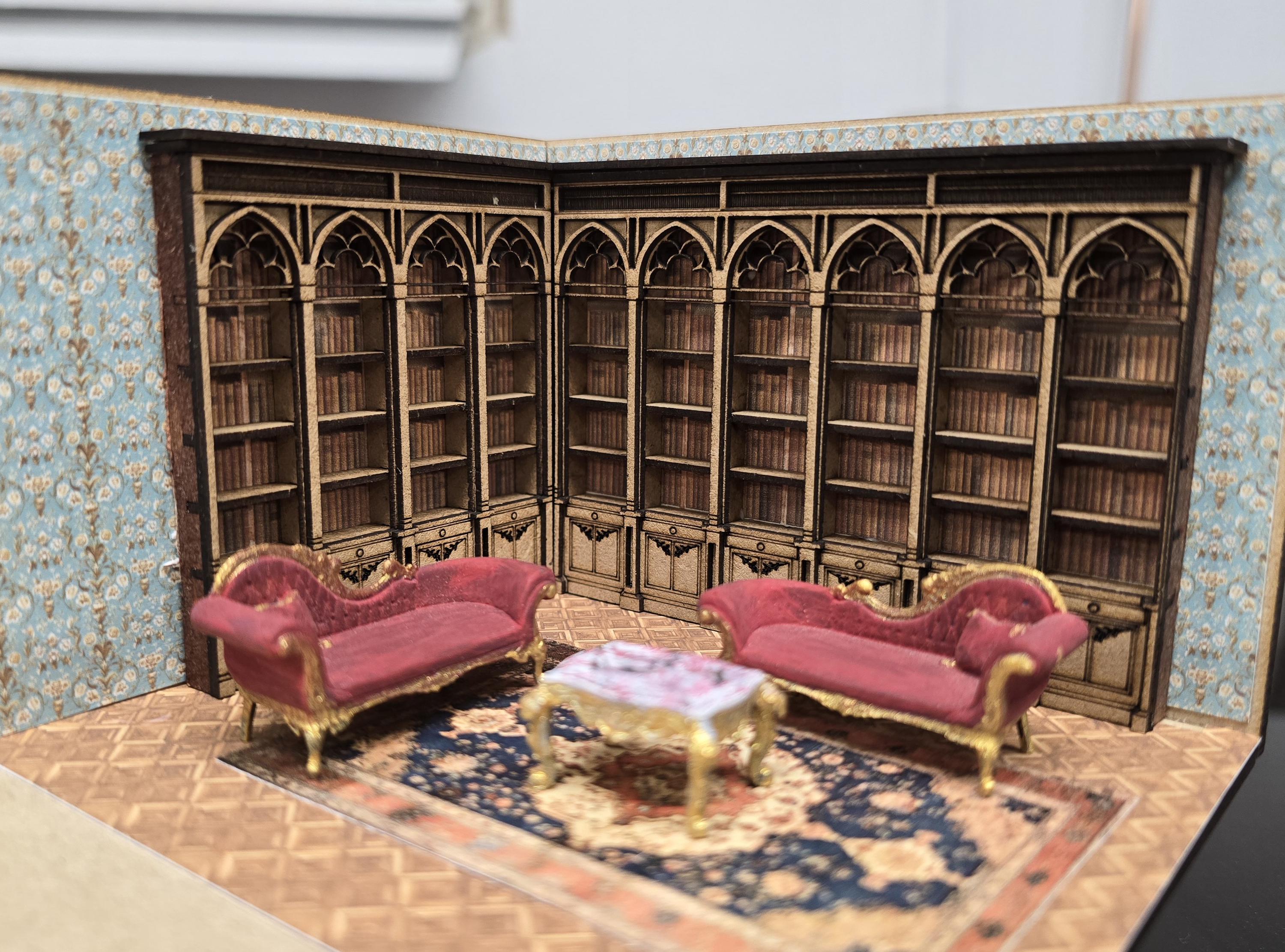 Venetian/ Gothic Bookcase Kit in 1:48th and 1-24th Scale . Miniature - Etsy
