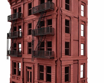 Dollhouse-"Carmine House" New York style, MINIATURE  building kit,  in 1;48th scale