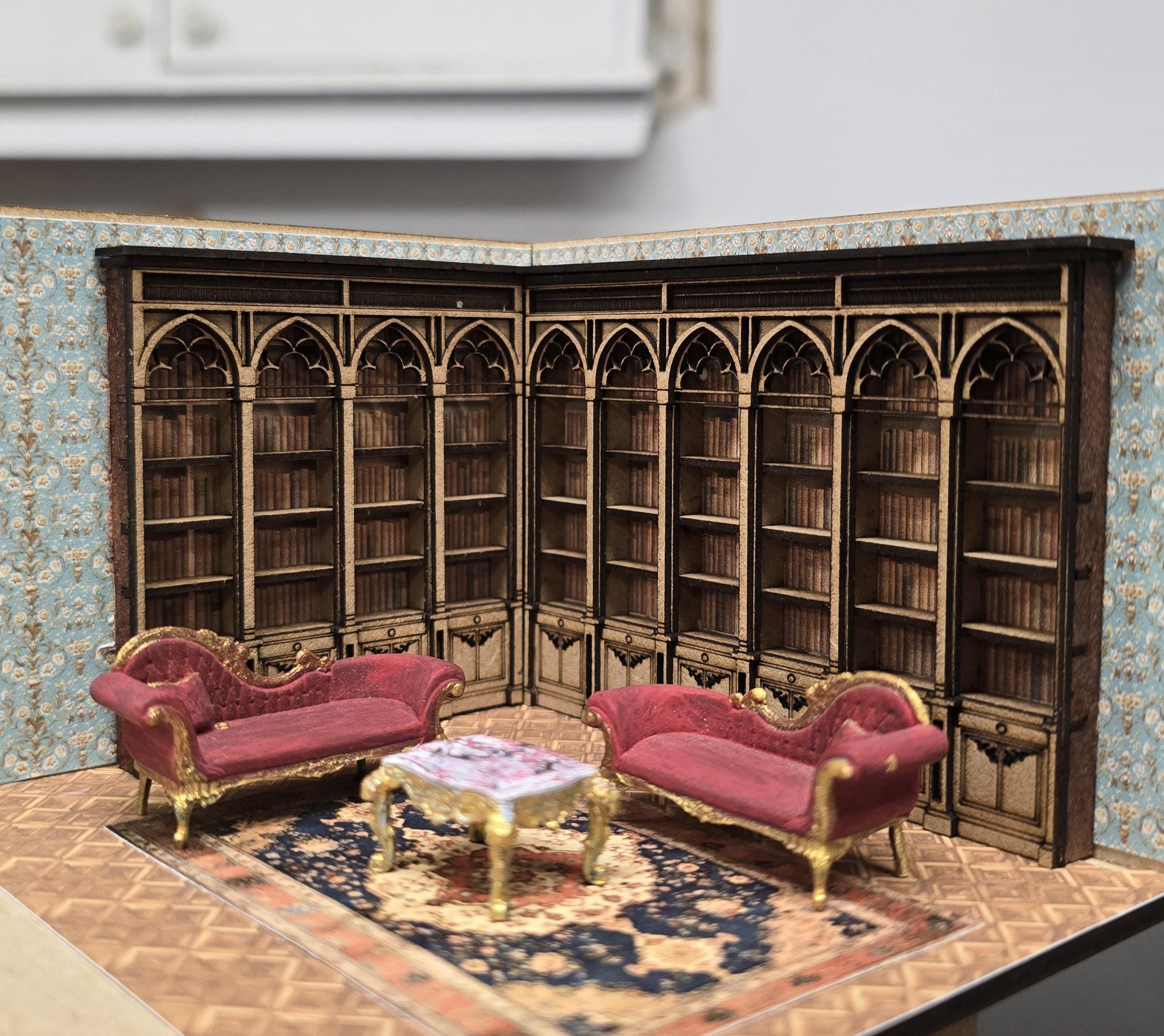 Venetian/ Gothic Bookcase Kit in 1:48th and 1-24th Scale . Miniature - Etsy