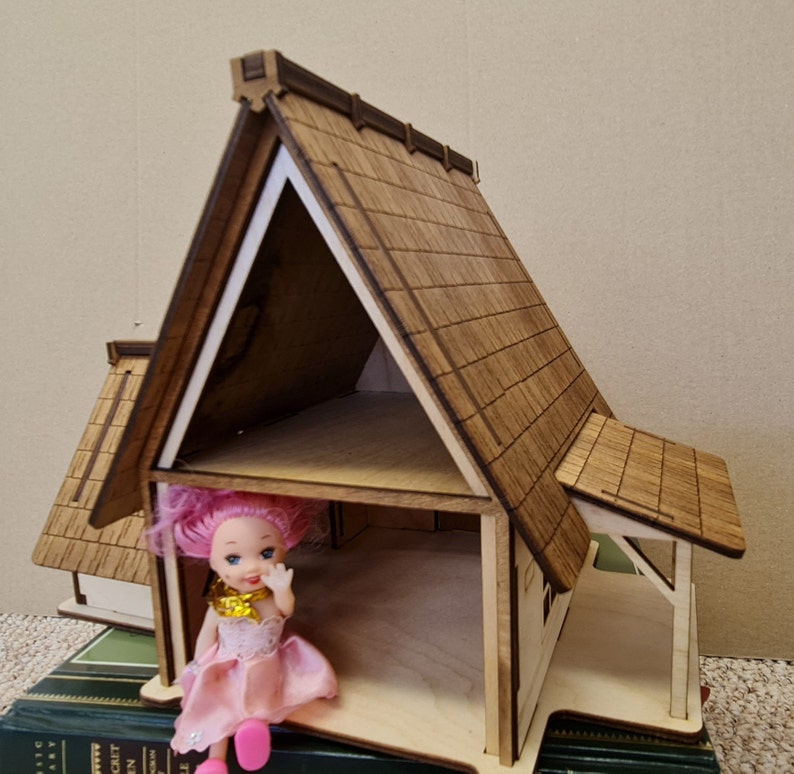 Dockhus, Miniatyrbyggsats modell "Bondgård", dockhus, älvhus - DIY-byggsats bild 5