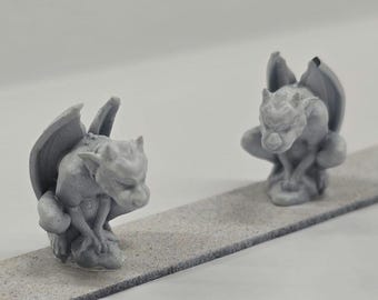 Gargoyle Statue, 3D Printed Miniature, Unpainted 1;24 & 1;48th