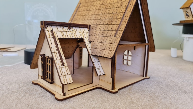 Dockhus, Miniatyrbyggsats modell "Bondgård", dockhus, älvhus - DIY-byggsats bild 8