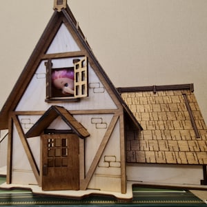 Dockhus, Miniatyrbyggsats modell "Bondgård", dockhus, älvhus - DIY-byggsats bild 7