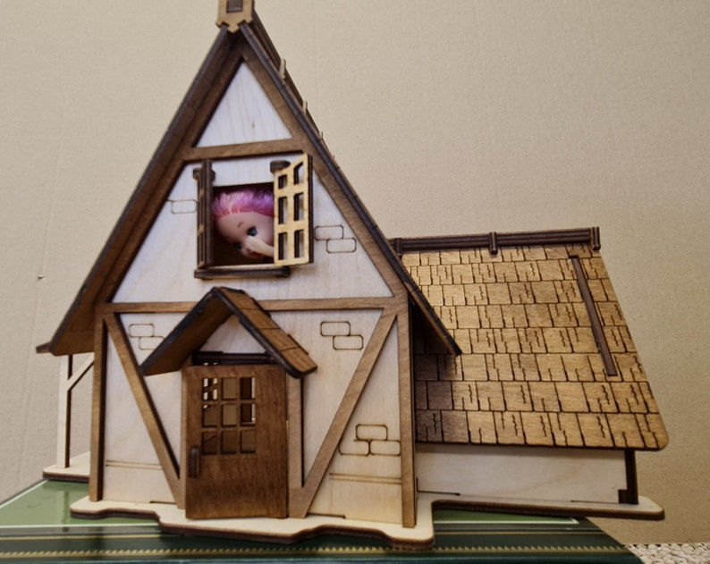 Dockhus, Miniatyrbyggsats modell "Bondgård", dockhus, älvhus - DIY-byggsats bild 7