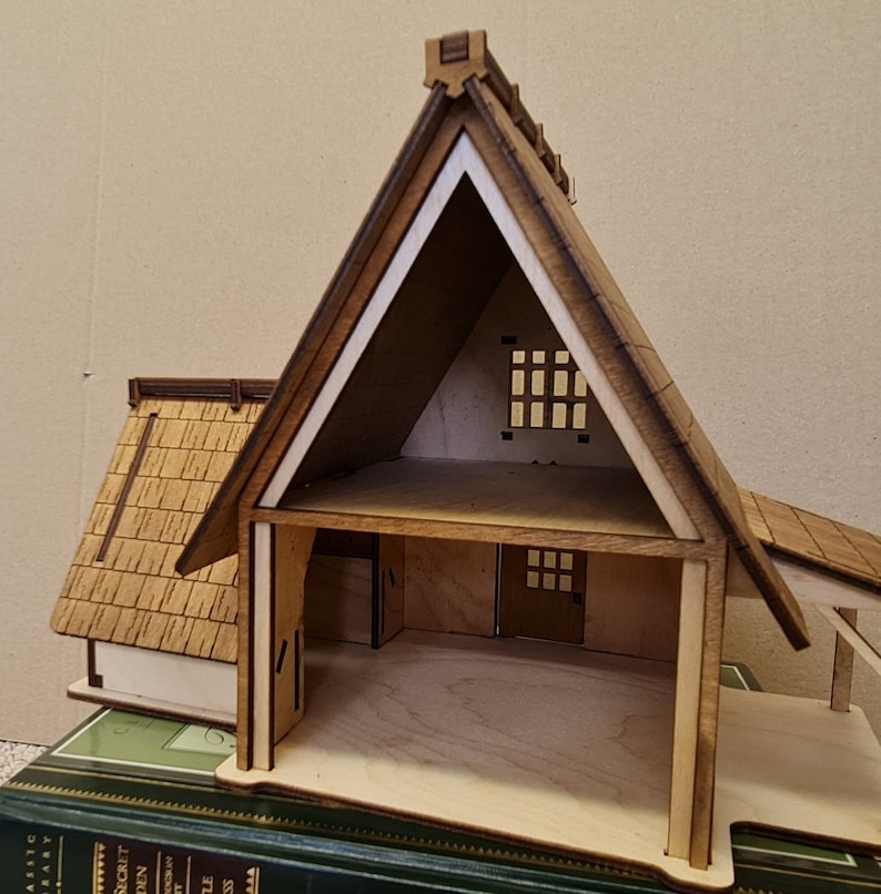 Dockhus, Miniatyrbyggsats modell "Bondgård", dockhus, älvhus - DIY-byggsats bild 6