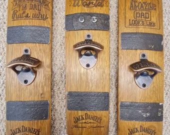 Ouvre-bière personnalisé - Fixé au mur, fabriqué à partir de chêne vieilli whisky Cornel73