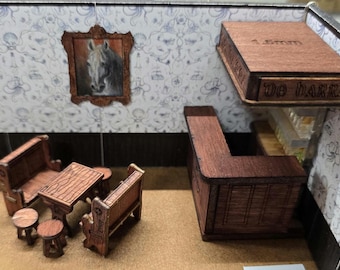 DeBarra Bar kit  -1;48th Miniature model/ Dollhouse/ Miniature/ Furniture