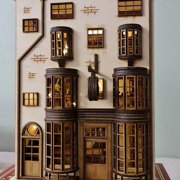The "Magic Wand Shop", modelo de kit en miniatura, hecho a mano en el Reino Unido, Dollhouse DIY Kit/casa en miniatura 1:48/ Cornel73