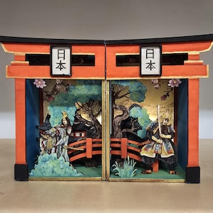 Japanese Mini BookNook, Bookend, Diorama- Kit