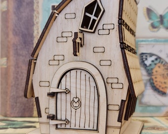DOLLHOUSE , Miniature kit model "Wooden Fairy House" -Kit / wooden puzzle | Cornel73