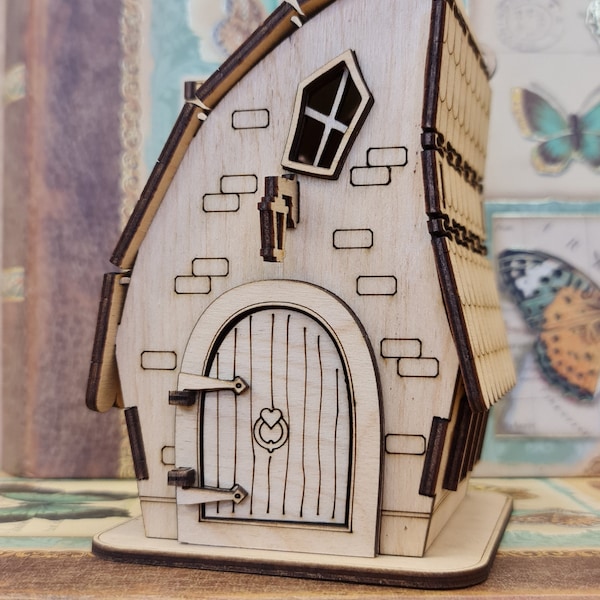 DOLLHOUSE , Miniature kit model "Wooden Fairy House" -Kit / wooden puzzle | Cornel73