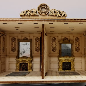Le Grande Maison-Room Box in 1;48th scale kit with flat roof , Dollhouse, Diorama
