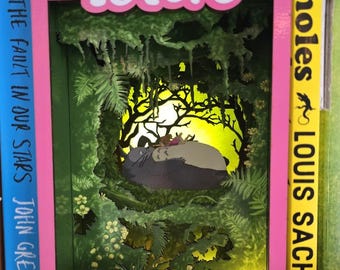 Totoro - Zestaw Book Nook, druk UV - Miniaturowa diorama DIY | Inspiracja filmem animowanym