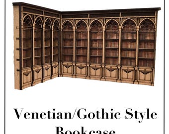 Venetian/ Gothic Bookcase Kit in 1:48th  and 1-24th scale . Miniature
