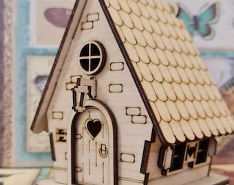 DOLLHOUSE , Miniature kit model &quot;Wooden Fairy House&quot; - Kit | Cornel73
