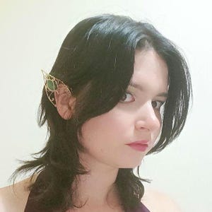 Green Elf Ear Cuff / No piercing ear cuff / Ear cuff
