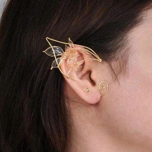 Transparent flower Elf Ear Cuff