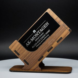 Visitenkartenständer Visitenkarten Halter business card holder stand DIY Laser SVG Vektor Datei Zuschnitt Download Design Gravur engraving Bild 4