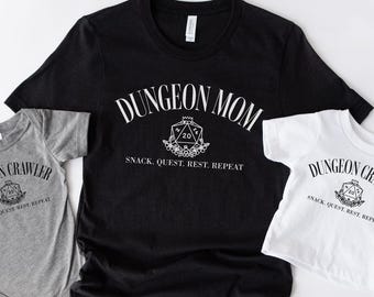 Matching DnD Mommy and Me Shirts, D&D Mom T Shirt, Nerdy TTRPG Gift, Mama and Baby Gifts, Group Family Gamer Tees, RPG D20 TShirt
