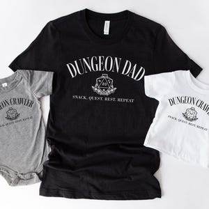 Matching Father&#39;s Day Roleplaying D20 T Shirt, Funny DND Family Gamer Gifts, RPG DM Fathers Day TShirt, Dice Dad & Baby Matching Tee Shirts