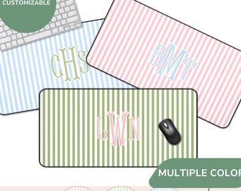 Custom Monogram Desk Mat, Personalized Name Initial Large Mousepad, Aesthetic Keyboard Mat for Office or Dorm