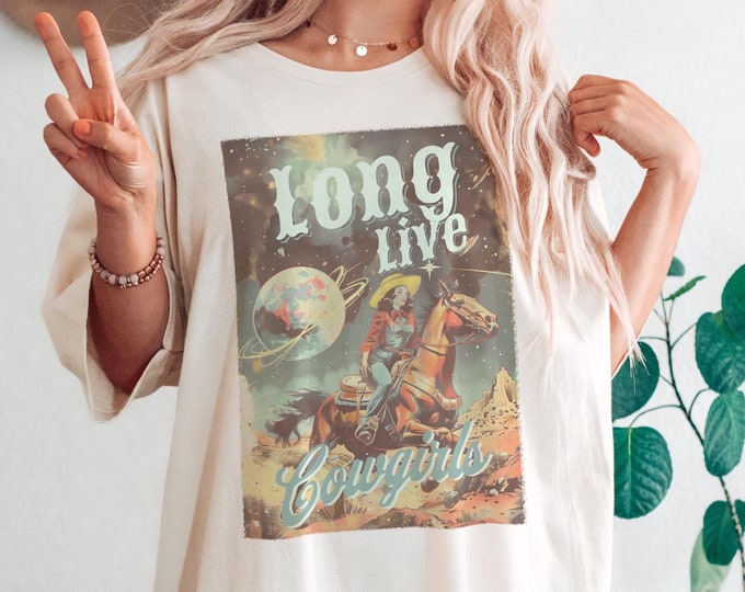 Retro Cosmic Cowgirl Shirt, Surreal Cowboy T-Shirt, Vintage Western Space Cowboy Tshirt, Trendy Aesthetic Graphic In My Cowgirl Era Tee